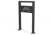 Arceau vélo en acier avec signalétique intégrée - Forme carré - L.40 cm x H.70/90 cm