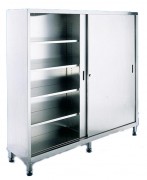 Armoire à 2 portes coulissantes inox - Dessus plat