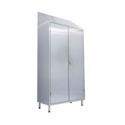Armoire à balai inox - 2 portes - L 950 x P 500 x H 2160 mm