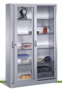 Armoire d'atelier portes vitrées - 4 ou 8 Tablettes - L.1200 mm ou 1600 mm - P.400 mm à 600 mm - H.1950 mm