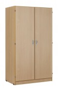 Armoire chambre 2 portes - 1 porte penderie et 1 porte lingère KUMYOS - 5 Tablettes et 1 tringle – Panneau particules surfacé mélaminé – L.1000 x H.1800 x P.590 mm