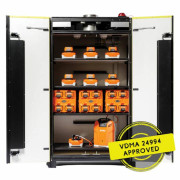 Armoire de stockage et de charge batterie Lithium-ION certifiée VDMA - 220V - Anti-feu 90 min.