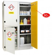 Armoire pour produits chimiques - 3 compartiments - Capacité 7 x 8 L