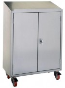 Armoire pupitre d'atelier inox - 2 portes - L 800 x P 400 x H 1170 mm