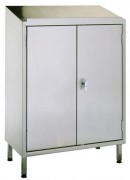 Armoire pupitre de rangement en inox - 2 portes - L 800 x P 400 x 1170 mm