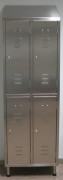 Armoire vestiaire inox - 4 portes - L 615 x P 400 x H 2000 mm