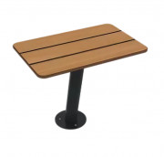 Banquette en acier et compact HPL - 1 place - Avec ou sans dossier - Effet lames - Structure anthracite - L.500 x P.331 à 490 x H.450 à 800 mm - Coloris au choix