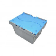 Bac navette emboîtable - Polypropylène - Fond et côtés pleins - 23 L - L.400 x l.300 x H.247 mm - Bicolor bleu gris