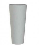 Bac à fleurs rond - Béton écologique - ?50 x H.110 cm