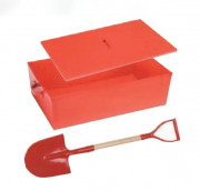 Bac à sable métallique - Couvercle et pelle - 100L - Rouge