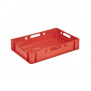 Bac en plastique pour viande - Capacité de 21 ou 56L - L.600 x l.400 x H.125 ou 300 mm - Rouge