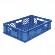 Bac maraicher plastique parois ajourées - 600 x 400 mm - Bleu - Volume : 29 à 80 L