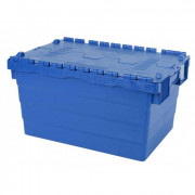 Bac navette polypropylène avec couvercle - Volume : 60 L - 600 x 400 x H320 mm - Bleu