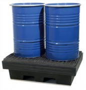 Bac de rétention en PEHD avec caillebotis - 2 fûts 240 L