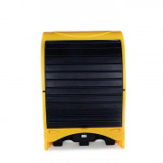 Bac de rétention en plastique avec auvent - Volet coulissant - Capacité: de 2 à 4 fûts - de 250 à 485 L - L.1565 x l.995 à 1620 x H.2110 mm - Jaune