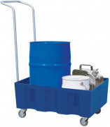 Bac de rétention plastique mobile - 60 ou 220 L  - Avec ou sans caillebotis