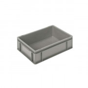 Bac Euronorm plastique - Parois et fond fermés - Poignées fermées - de 11 à 31 L - 400x300 mm - Gris