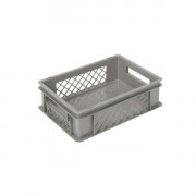 Bac gerbable plastique - Parois perforées et fond fermé - 11 à 21 L - 300 x 400 mm - Gris