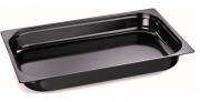 Bac gastro émaillé GN 1/1 noir - 5,1 L à 13,3 L - P.20 mm à 100 mm