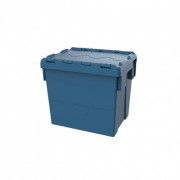 Bac navette polypropylène avec couvercle - Volume : 32 L - 400 x 300 x H356 mm - Bleu