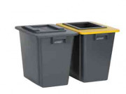 Bac Poubelle de tri sélectif 2 Bacs Gris 60 L