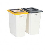 Bac poubelle tri sélectif 2 bacs 60 L