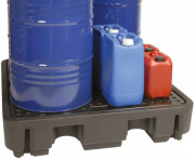 Bac de rétention PE avec caillebotis - 4 fûts 220 L