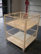 Bac de fouilles 2 niveaux fond tôle à roulettes