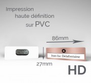 Badge de nomination aimanté en PVC - Dim. 85 x 27 mm - Lot de 10