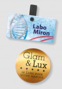 Badges professionnels en polyester transparent