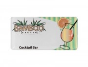 Badge porte nom personnalisé en plexiglas - Format : de 60 x 25 à 70 x 35 mm