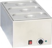 Bain marie professionnel 3 x GN 1/3 - 1200W - Température 0°C/+90°C