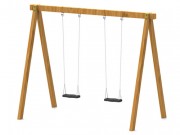 Balançoire en bois 2 places