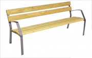 Banc public en bois pin - 1800 mm - 5 ou 6 lames - Piètement en fonte