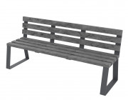 Banc avec dossier en plastique recyclé - 3 places - L.1800 x P.585 x H.815 mm