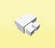 Ensemble table 4 cubes béton gris clair