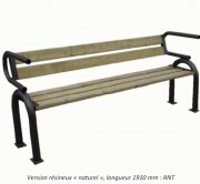 Banc bois pied acier MANGANESE