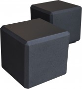 Banc cube béton noir