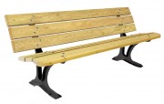 Banc de jardin en pin - L. 1800 mm - 6 lames - Pieds en fonte