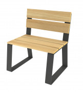 Banc en acier et bois - 1 place - L.700 x P.575 x H.810 mm