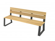 Banc en acier et bois - 3 places - L.1800 x P.575 x H.810 mm