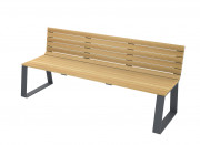 Banc en acier et bois relié - 3 places - L.1800 x P.617 x H.765 mm