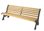 Banc en acier et bois relié - 3 places - Structure métal anthracite - L.1830 x P.620 x H.740 mm