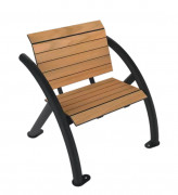 Banc en acier et compact HPL - 1 place - Effet Lames - Structure anthracite - L.770 x P.735 x H.800 mm - Coloris au choix