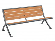 Banc en acier et compact HPL - 3 places - A Lames - Structure anthracite - L.1800 x P.765 x H.815 mm - Coloris au choix