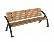 Banc en acier et compact HPL – 3 places - A Lames - Structure anthracite - L.1970 x P.735 x H.800 mm - Coloris au choix