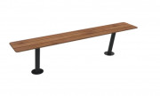 Banc en acier et compact HPL - 3 places - Avec ou sans dossier - Effet lames - Structure anthracite - L.1800 x P.320 à 475 x H.450 à 800 mm - Coloris au choix