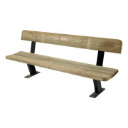 Banc en bois avec piétement acier