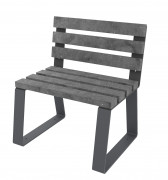 Banquette avec dossier en plastique recyclé - 1 place - L.700 x P.585 x H.815 mm