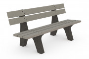 Banc en plastique recyclé L.1800 mm - Haut d'assise : 440 mm - A sceller